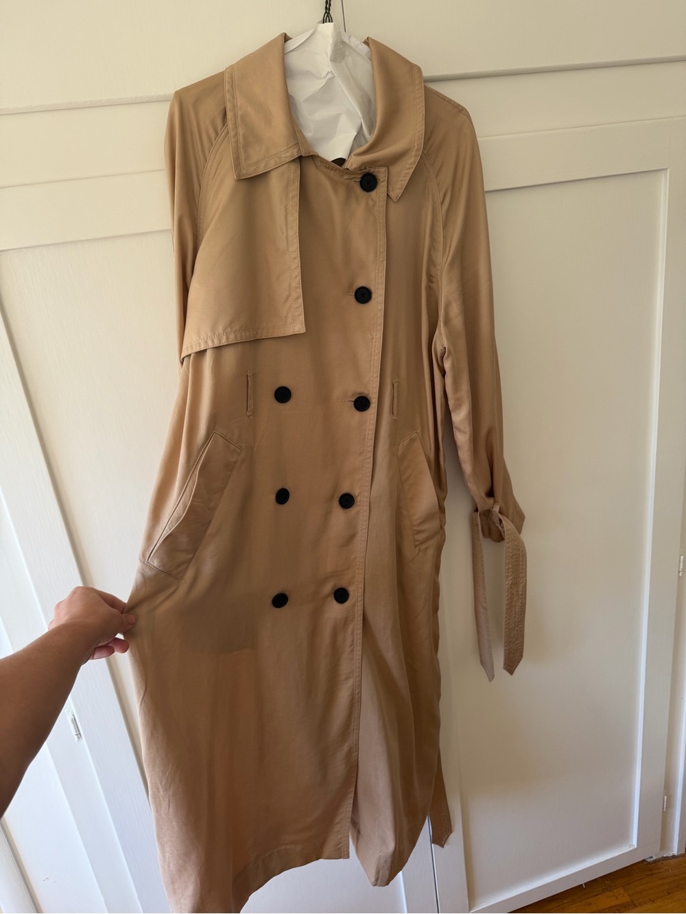 AllSaints Beige Double-Breasted Trench coat